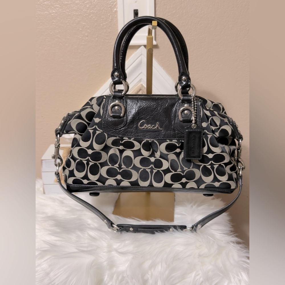 Coach Black and Cream Satchel